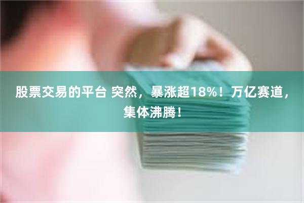 股票交易的平台 突然，暴涨超18%！万亿赛道，集体沸腾！