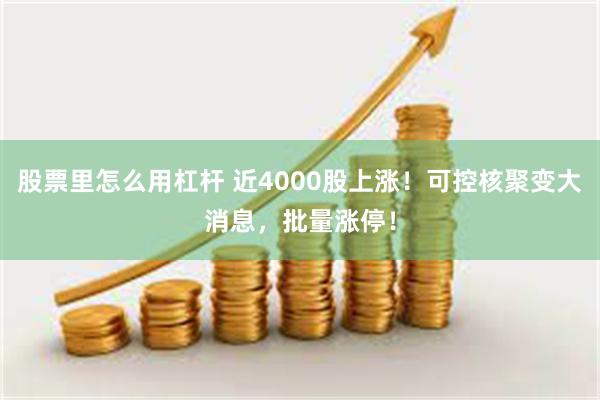 股票里怎么用杠杆 近4000股上涨！可控核聚变大消息，批量涨停！